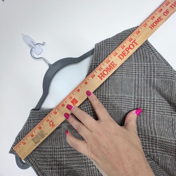 Classic Pencil Dress Sz 12 Gray Plaid Pleated Transitional Business Casual Work - Picture 6 of 12